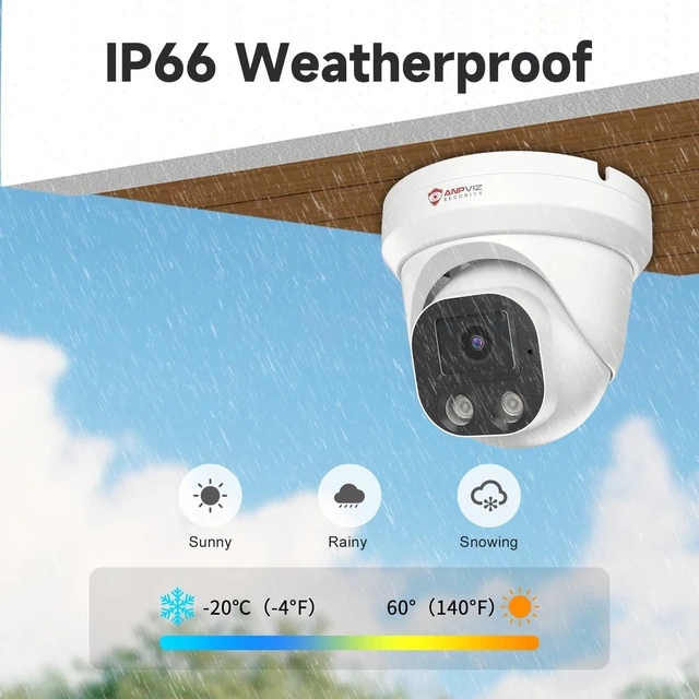 Alt view image 6 of 7 - Anpviz 4K PoE IP Camera, 8MP Turret Security IP Camera Outdoor Indoor Wired | AI Human Vehicle Motion Detection, 100FT Smart Dual Light Color Night Vision, Built-in Mic, NDAA, IPC-D3283W-S (U Series)
