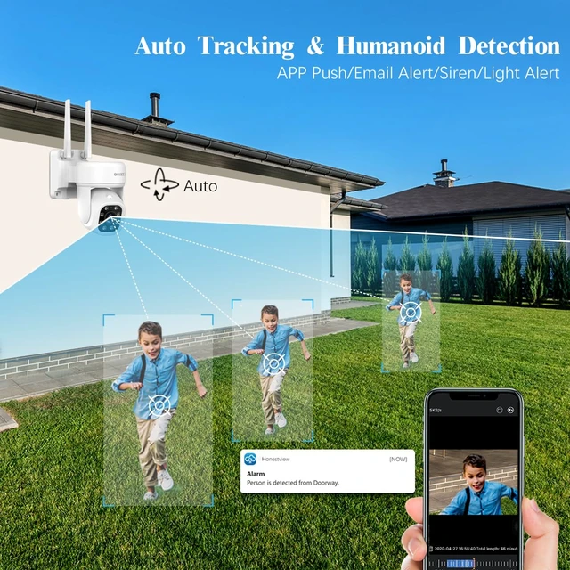 Alt view image 6 of 7 - 5MP Wireless Camera PT for Security Camera System Outdoor Camera Extend | 2.7K HD, 2-Way Audio, 355°Pan/90°Tilt, Auto-Tracking, Dual Antennas, AI Human Detection, Free APP Remote Control