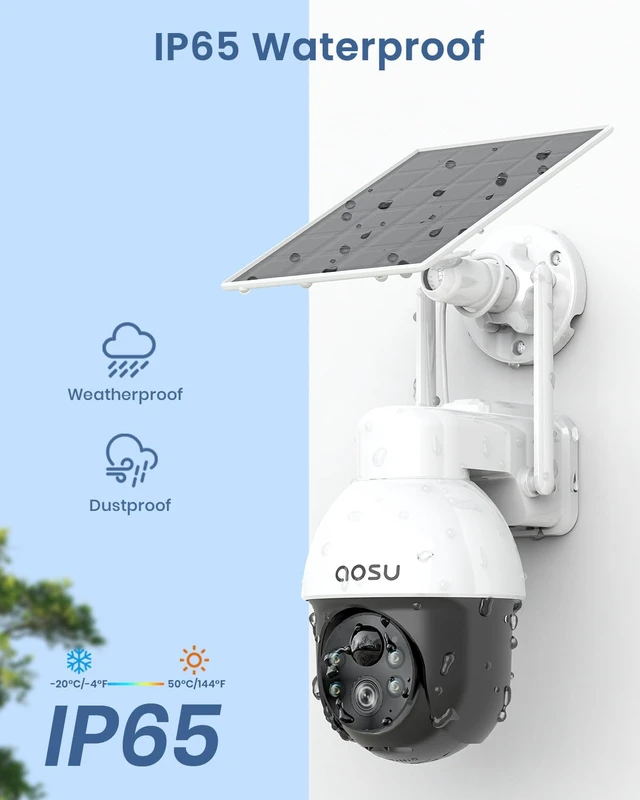 Alt view image 7 of 7 - Security Cameras Wireless Outdoor - Solar Powered,Full 360° Coverage | Auto Person Tracking,2K Clarity&Color Night Vision,Light & Sound Alarm,2.4GHz WiFi only,2-Way Talk,Alexa/Google Compatible