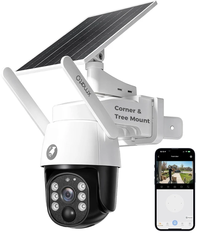 Main image of xmartO 4MP QHD Wireless PTZ Solar Security Camera | AI Auto Tracking, 5G WiFi 6, Wire-Free Easy Install, 0 Monthly Fee, In/Outdoor Home Use, Wall/Ceiling/Tree/Pole/Corner Mount