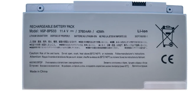 Main image of FLYRLB VGP-BPS33 Replacement Battery Compatible with Sony VAIO SVT-14 SVT-15 T14 T15 T14118CC Vaio SVT14126CXS, Vaio SVT14127CH, Vaio SVT141290X, Vaio SVT141A11L Ultrabook -11.4V 43Wh
