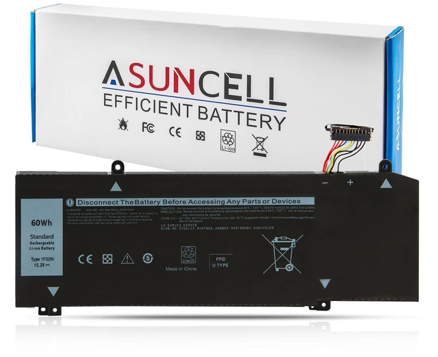 Main image of ASUNCELL 1F22N Laptop Battery 15.2V 60Wh 3750mAh 4-Cell Compatible with Dell Alienware M15 M17 R1 G7 7590 7790 G5 5590-D2783W D2743B D2865B D2863W D2842W D2843W Series Notebook 0JJPFK 08622M XRGXX