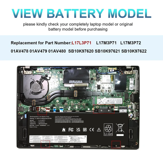 Alt view image 5 of 7 - ASUNCELL 1F22N Laptop Battery 15.2V 60Wh 3750mAh 4-Cell Compatible with Dell Alienware M15 M17 R1 G7 7590 7790 G5 5590-D2783W D2743B D2865B D2863W D2842W D2843W Series Notebook 0JJPFK 08622M XRGXX