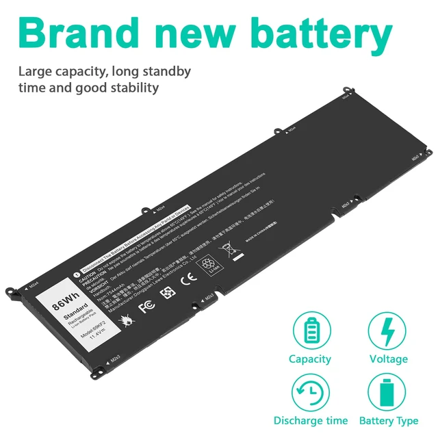 Alt view image 2 of 7 - 69KF2 Laptop Battery for Dell XPS 15 9500 9510 9520 Precision 5550 5560 5570 Alienware M15 M17 R3 R4,for Inspiron 7510 7610 P87F P91F,G15 5510 5511 5515 5520 5521,G7 7500 70N2F,M59JH,8FCTC, DVG8M