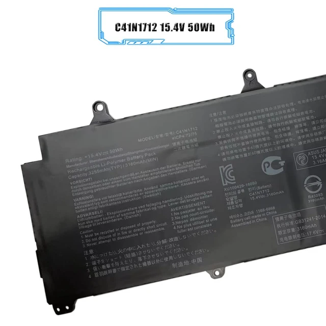 Alt view image 2 of 6 - LIXIEKE C41N1712 Laptop Battery Compatible with ASUS GX501 GX501Vl GX501GI GX501G GX501GM GX501GS GX501VSK GX501VS-XS710B200-02380100 15.4V 50Wh