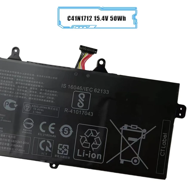 Alt view image 3 of 6 - LIXIEKE C41N1712 Laptop Battery Compatible with ASUS GX501 GX501Vl GX501GI GX501G GX501GM GX501GS GX501VSK GX501VS-XS710B200-02380100 15.4V 50Wh