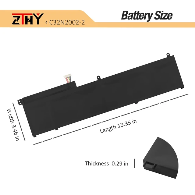 Alt view image 7 of 7 - 96Wh C32N2002-2 Laptop Battery Replacement for Asus ZenBook Pro 15 UP6502ZD | UP6502ZD-M8007W ZenBook Pro 15 Flip OLED UP6502ZA UP6502ZA-M8006W Series 0B200-04230000 3ICP7/54/64-2 11.55V 8380mAh
