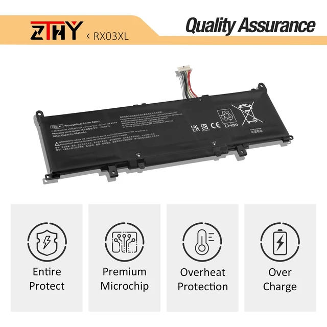 Alt view image 5 of 7 - RX03XL Laptop Battery Replacement for HP EliteBook 630 640 645 660 G11 | ProBook 440 445 460 465 G11 Series TPN-IB1C HSTNN-WB0H TPN-DB1Z N78704-005 N69453-CF1 N70706-005 N69452-171 RX03056XL 56.04Wh
