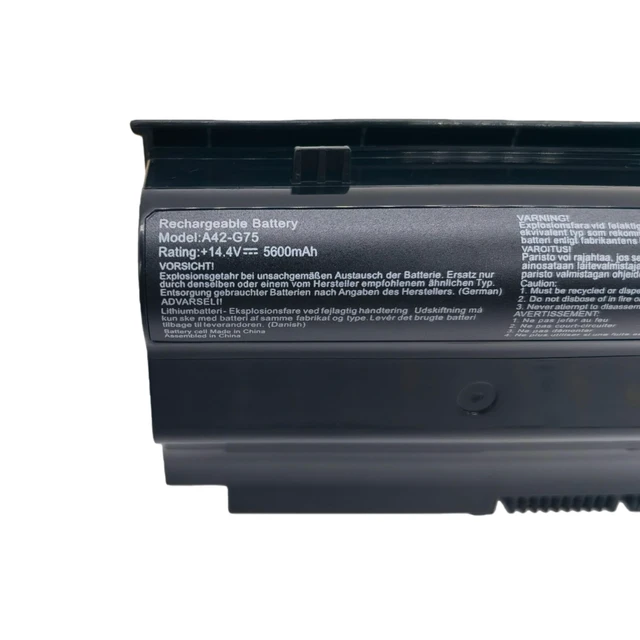 Alt view image 2 of 6 - FLYRLB A42-G75 Replacement Laptop Battery Compatible with ASUS G75V G75VM G75VW G75VX G75VM 3D G75VW 3D G75VX 3D 14.4V 5600mAh