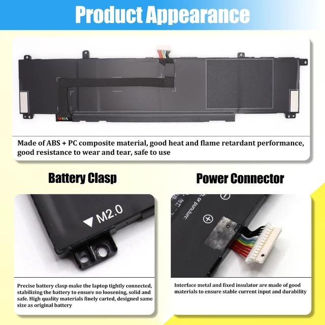 Alt view image 6 of 7 - GlottyBatt WK04XL M39179-005 Battery Replacement for HP OMEN 16-B 16-C | Victus 16-E 16-D 15-F 16-D0023DX 16-D0001UR 16-D1113TX 16-E0029UR 16-E0005UA Series, Battery HSTNN-OB2C HSTNN-IB9V, 70.07Wh