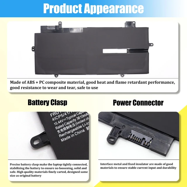 Alt view image 6 of 7 - GlottyBatt L20M4P71 Battery for Lenovo ThinkPad X1 Carbon 9th 10th 11th Gen | ThinkPad X1 Yoga 6th 7th 8th Gen 2021 2022 2023 Series, Laptop Battery L20C4P71 SB10T83216 5B10W13973, 57Wh