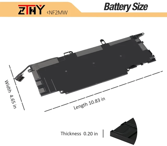 Alt view image 7 of 7 - ZTHY NF2MW Battery Replacement for Dell Latitude 7400 2-in-1 9410 2-in-1 | P110G P110G001 85XM8 8W3YY CHWV6 GJD1V 7146W C76H7 2K0CK Laptop Battery 7.6V 52Wh 6500mAh 4-Cell