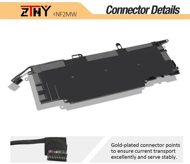 Alt view image 4 of 7 - ZTHY NF2MW Battery Replacement for Dell Latitude 7400 2-in-1 9410 2-in-1 | P110G P110G001 85XM8 8W3YY CHWV6 GJD1V 7146W C76H7 2K0CK Laptop Battery 7.6V 52Wh 6500mAh 4-Cell