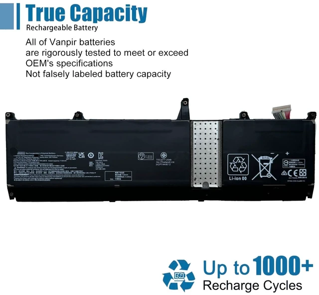 Alt view image 5 of 6 - VANPIR MN06XL Laptop Battery Replacement for HP ZBook Studio 16 G9 ZBook Studio 16 G10 Series Notebook M82230-005 M82220-1C1 M82220-2C1 TPN-DB1B 11.58V 76Wh 6304mAh