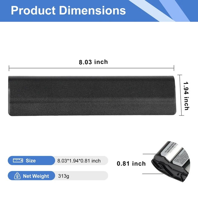 Alt view image 5 of 7 - ETESBAY BTY-S14 6800mAh Laptop Battery Replacement for MSI CR41 A6500 | for CR61 CR650 CR70 CX41 CX61 FX700-012FR GE60 GE60H GE620 GE620DX GE70 GE70H GP60 MS-16G7 MS-16GA BTY-S15 Notebook
