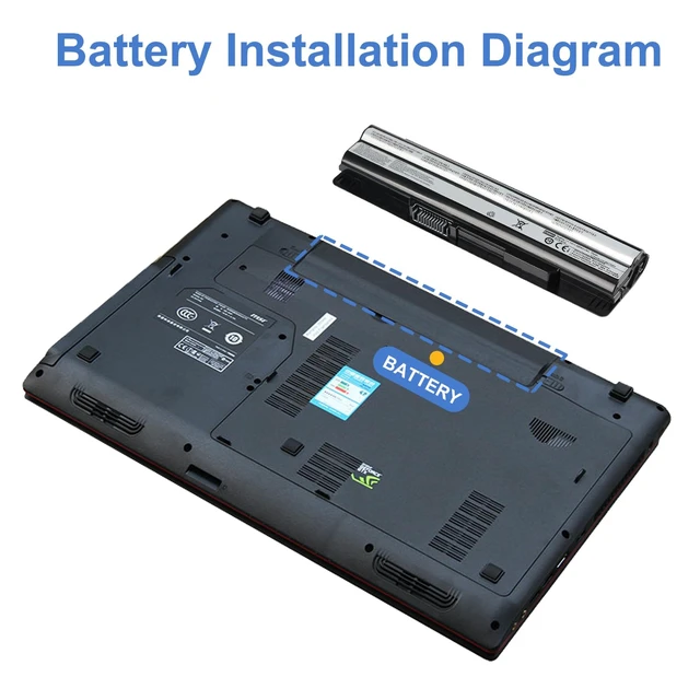 Alt view image 7 of 7 - ETESBAY BTY-S14 6800mAh Laptop Battery Replacement for MSI CR41 A6500 | for CR61 CR650 CR70 CX41 CX61 FX700-012FR GE60 GE60H GE620 GE620DX GE70 GE70H GP60 MS-16G7 MS-16GA BTY-S15 Notebook