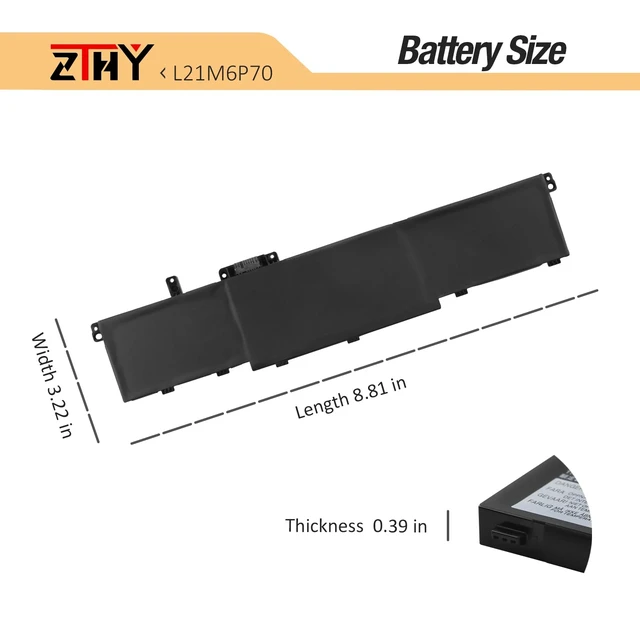 Alt view image 5 of 7 - L21M6P70 L21L6P70 Laptop Battery for Lenovo ThinkPad P16 Gen 1 P16 Gen 2 | ThinkPad P16 1st Gen ThinkPad P16 00CD 2022 Type 21D6 21D7 21FA 21FB Series L21C6P70 L21D6P70 5B10W51893 11.52V 8120mAh 94Wh