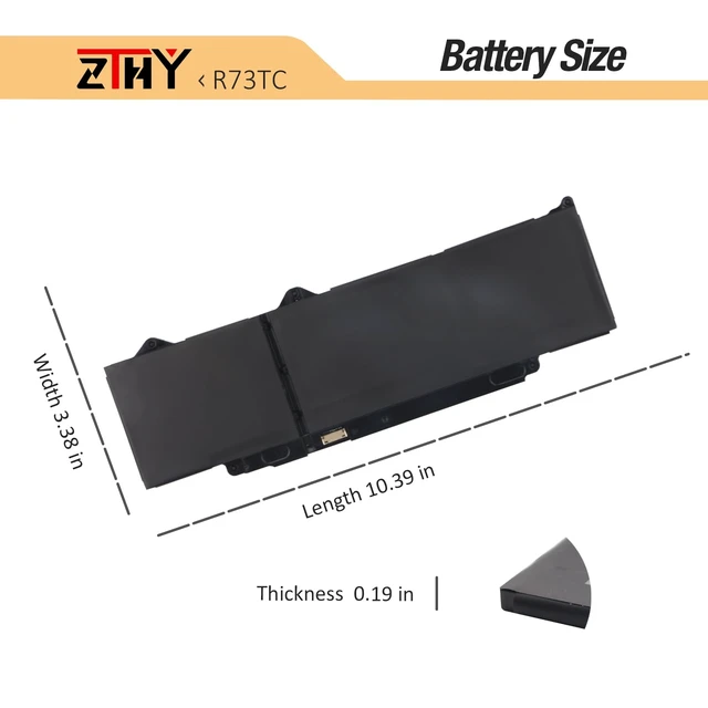 Alt view image 6 of 7 - 54Wh R73TC DR02P Battery for Dell Latitude 5340 5350 5440 5450 5540 5550 | Latitude 3340 3440 3450 3540 3550 7455 Latitude 5340 5350 2-in-1 Precision 3480 3580 3490 3590 803W6 GRWKG JTG7N 11.4V 3-Cell