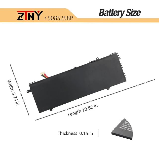 Alt view image 7 of 7 - ZTHY 5085258P Laptop Battery Replacement for Gateway GWTC71427-Bk Series | 11.4V 51.3Wh 4500mAh
