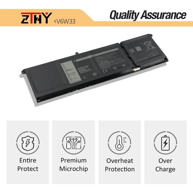 Alt view image 5 of 7 - V6W33 Battery 54Wh 4-Cell Replacement for Dell Inspiron 3510 3511 3515 5310 | 5410 5418 5510 5515 5518 5625 5630 5635 7415 7435 7425 7430 7445 2-in-1 Latitude 3320 3330 3420 3520 Vostro 3515