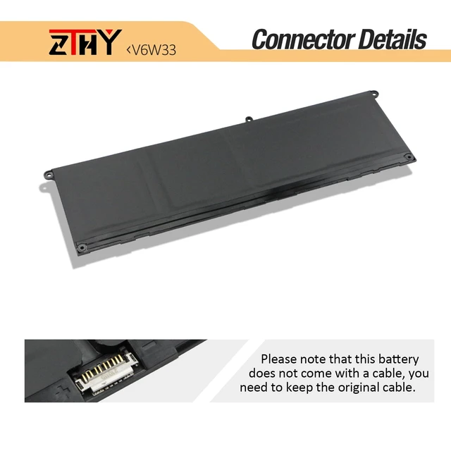 Alt view image 6 of 7 - V6W33 Battery 54Wh 4-Cell Replacement for Dell Inspiron 3510 3511 3515 5310 | 5410 5418 5510 5515 5518 5625 5630 5635 7415 7435 7425 7430 7445 2-in-1 Latitude 3320 3330 3420 3520 Vostro 3515