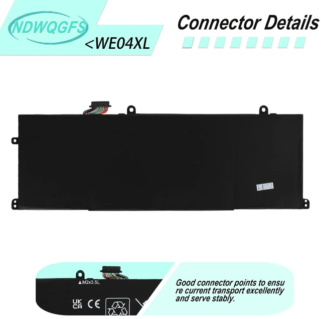 Alt view image 3 of 7 - NDWQGFS WE04XL N39857-005 68Wh Battery for HP Envy/Spectre/Pavilion Plus | Replacement for Envy X360 16-AC/16-AD 2-in-1 Spectre X360 14-EU Pavilion Plus 16-AB 14-EW 14-ey 16t-ab 14-ey Series