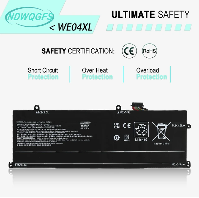 Alt view image 7 of 7 - NDWQGFS WE04XL N39857-005 68Wh Battery for HP Envy/Spectre/Pavilion Plus | Replacement for Envy X360 16-AC/16-AD 2-in-1 Spectre X360 14-EU Pavilion Plus 16-AB 14-EW 14-ey 16t-ab 14-ey Series