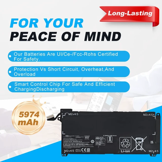 Alt view image 3 of 7 - Bituoer PG06XL 69Wh Battery Replacement for HP Omen 15-DH000 15T-DH000 15-DH0XXX 15-DH1XXX 15T-DH100 15-DH1010CA 15-DH1019NR 15-DH1065CL Omen 5 Air 15-dh0006TX PRC 15-dh0153TX L48431-2C1 L48497-005