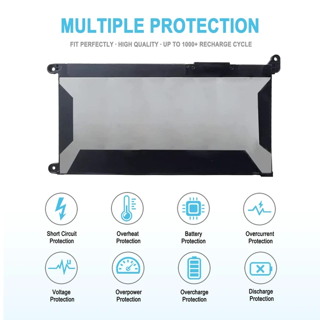 Alt view image 3 of 5 - 42Wh JPFMR Laptop Battery for Dell Chromebook 3400 3100 5488 5493 Series | 16DPH 016DPH 07T0D3 7T0D3 65N6H 07GDY 7MT0R DN33X RDNP5 11.4V 4200mAh