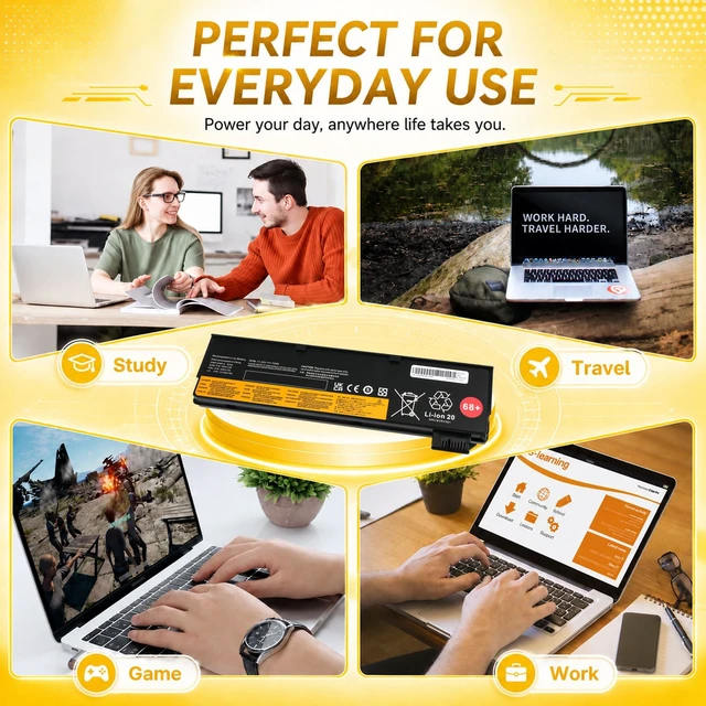 Alt view image 6 of 7 - REYTRIC X240 Battery 68+ 45N1128 Laptop Battery for ThinkPad T440 T440s | Compatible with T450 T450S T460 X230S X240 X240S X250 X260 X270 Series,Internal 45N1113 45N1111 01AV459 45N1109 45N1110