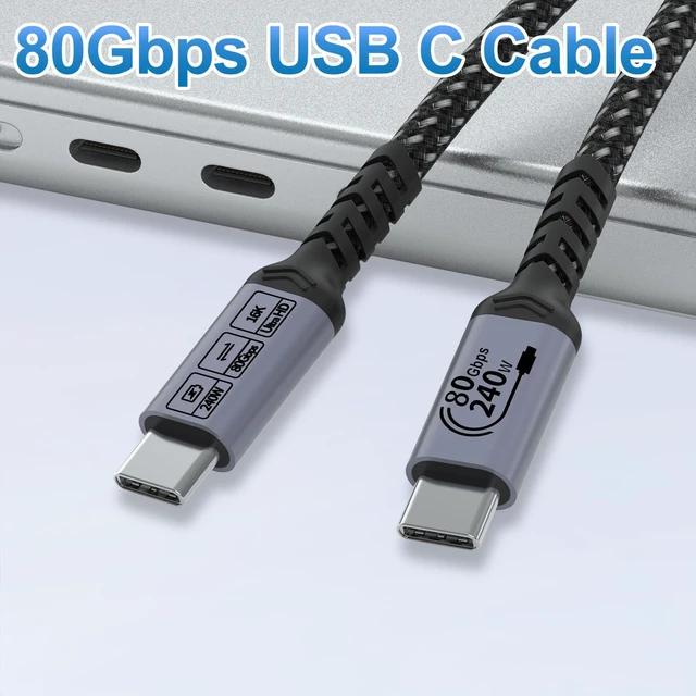 Alt view image 2 of 7 - SUMPK Long 80Gbps USB 4.0 for Thunderbolt 4 Cable 10ft, 2 Packs, 240W PD | 240W Fast Charging, 80Gbps High Speed Data, 16K video, dual 8k monitor display, Compatible for Thunderbolt, USB C Charger