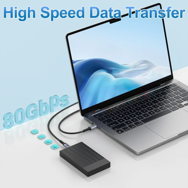 Alt view image 4 of 7 - SUMPK Long 80Gbps USB 4.0 for Thunderbolt 4 Cable 10ft, 2 Packs, 240W PD | 240W Fast Charging, 80Gbps High Speed Data, 16K video, dual 8k monitor display, Compatible for Thunderbolt, USB C Charger