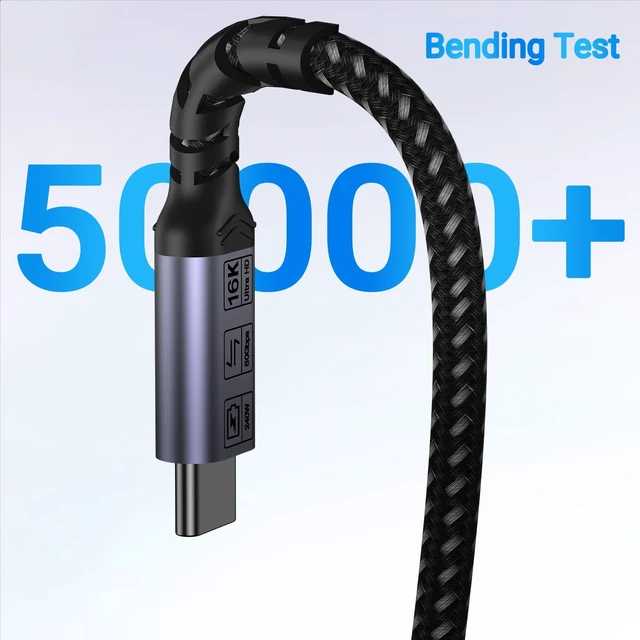 Alt view image 7 of 7 - SUMPK Long 80Gbps USB 4.0 for Thunderbolt 4 Cable 10ft, 2 Packs, 240W PD | 240W Fast Charging, 80Gbps High Speed Data, 16K video, dual 8k monitor display, Compatible for Thunderbolt, USB C Charger