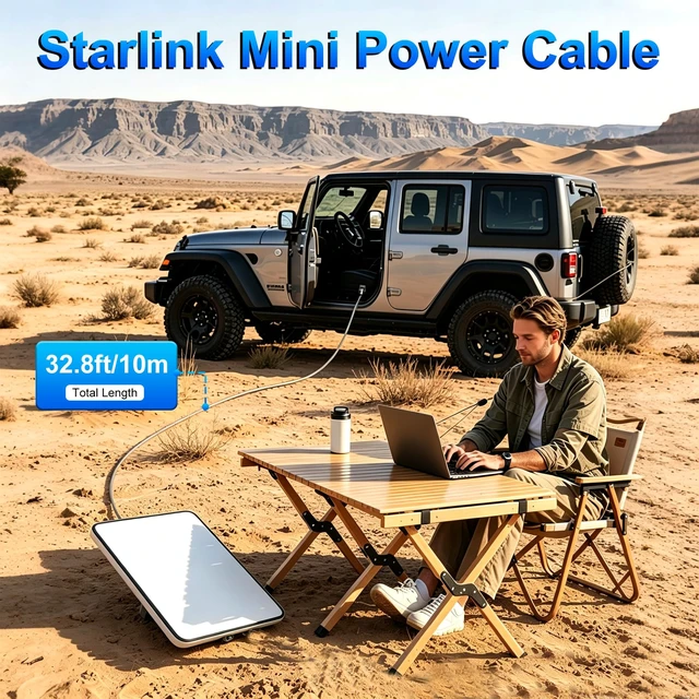 Alt view image 7 of 7 - Anehmeta Starlink Mini Cable 32.8FT/10M, Starlink Mini USB C to DC Power Cable 18AWG 20V 5A PD 100W USB Type C to DC Power Cord, Compatible with Power Bank 100W+ PD Source Waterproof Gray