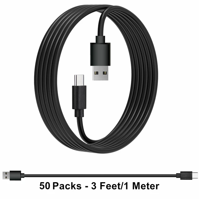 Alt view image 7 of 7 - 50-Pack USB C Charger Cable - Multipack USB to Type-C Bulk Charging Cords | USB 2.0 Wire for USB-C Phones Tablets, 3.3ft Long