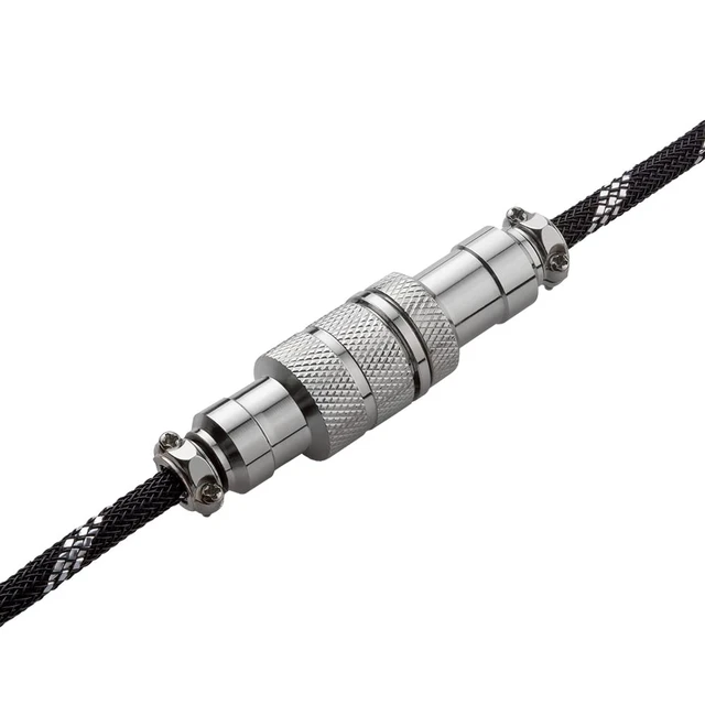 Alt view image 3 of 5 - CableMod Pro Coiled Keyboard Cable (Sterling Foil Black, USB A to USB Type C, 150cm)