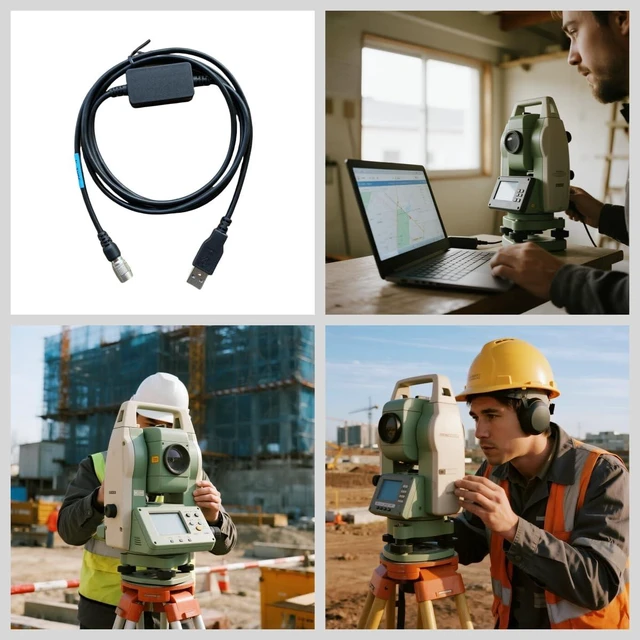 Alt view image 6 of 6 - Washinglee USB Total Station Data Collector Cable for Nikon DTM322 DTM352 DMT452 DTM330 DTM532 DTM522 NPL-332 NIVO Total Stations, Hirose Six Pin to USB Adapter Cable.