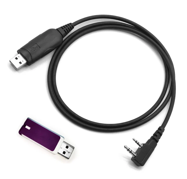 Main image of USB Program Cable for Kenwood Radio NX-320 TK-260G TK-370G 2-pin + Software | Compatible with TK-2160 TK-3160 TK-2200 TK-2302 TK-2312 TK-3312 Radio, Clone Cord Cat Lead Wire