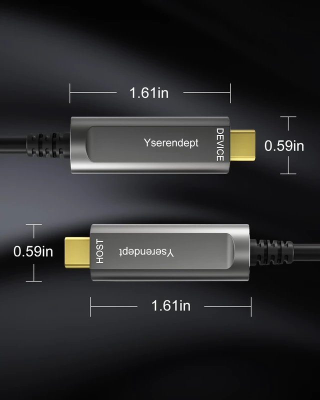 Alt view image 6 of 7 - YSerendept Fiber Optic USB C Cable 33ft,USB 3.2 Gen2 10Gbps Active Optical Long Distance USB A to Type C Cord for 4K Cameras,Webcams,Hubs,HDDs,VR/AR, Projectors & Medical Systems,Grey