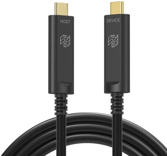 Main image of YSerendept 33ft USB C to USB C Cable Fiber Optic,Long Extension 10Gbps High Speed Data Transfer,Compatible with Webcams, Cameras,Gaming Consoles,Hubs,HDDs,VR AR,Black