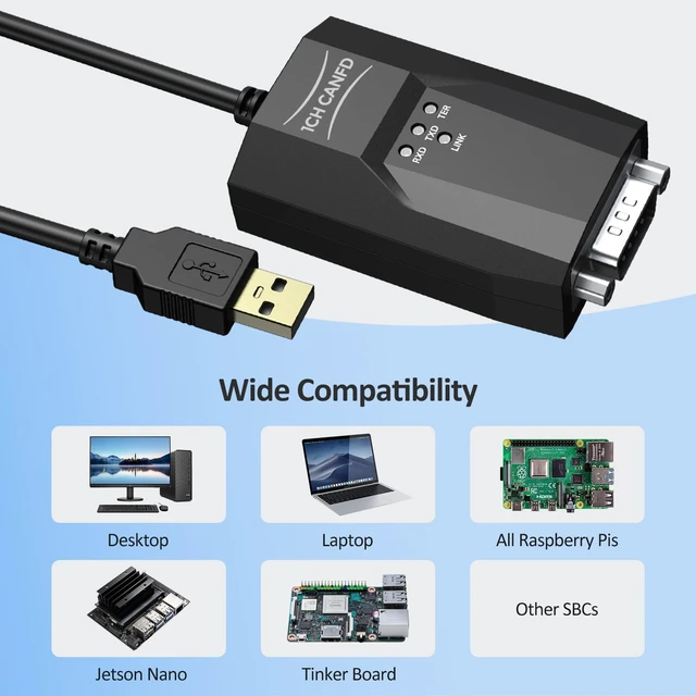 Alt view image 5 of 7 - Pibiger USB to CAN Analyzer Cable SavvyCAN-FD- C CAN FD Speed Up to 12M Isolated Against USB 2.5KV CE FCC
