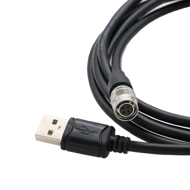 Alt view image 2 of 3 - HangTon Data Cable for Itron Mobile Collector to Computer, Hirose 4-pin Female to USB Type-A, 5.9ft