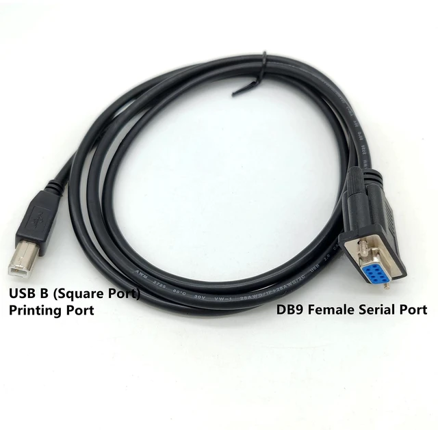 Alt view image 3 of 6 - GXMRHWY USB B-Port Printing Port Male to DB9 Female RS232 Serial Cable DB9 to USB B-Type Data Transmission Printer Adapter Cable 3Meter