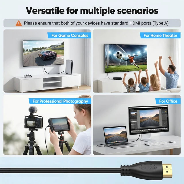 Alt view image 6 of 7 - 4K HDMI Cable 6FT/2M 10-Pack, HDMI 2.0 Cable 18Gbps, Flexible PVC Cable | Support ARC & HDCP2.2 for Soundbar, Laptop, Monitor, PS5, PS4, Xbox One, Fire TV, etc