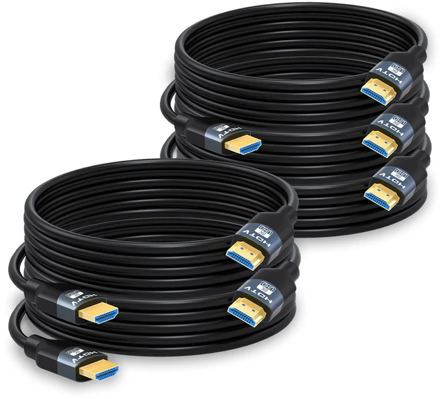 Main image of RyzzRooa 8K HDMI 2.1 Cable 10FT 5-Pack, Ultra High Speed 48Gbps | 8K@60Hz, 4K@120Hz, VRR, ALLM, QFT, ARC/eARC, HDCP2.2/2.3, For PS5/4/3, Xbox, Gaming Monitor, TV, Computer, Soundbar