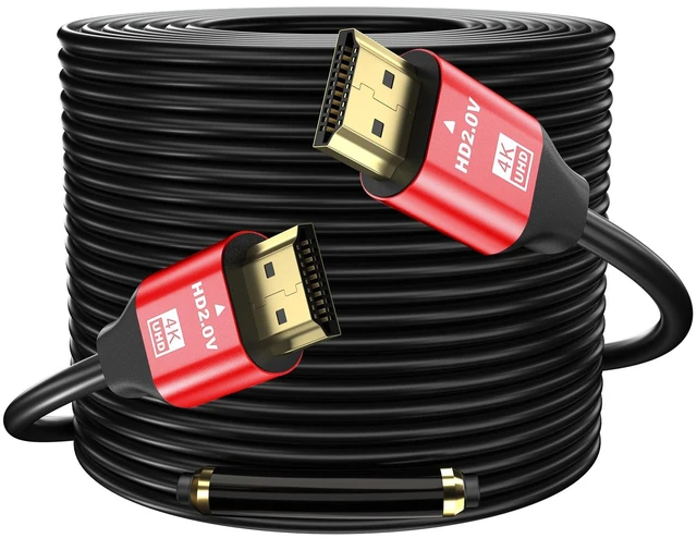 Main image of grofyllaa 4K Hdmi Cable 100FT, High Speed Hdmi 2.0 Cable 4K@60Hz 2K@120Hz, Gold-Plated Connector 3D ARC HDCP 2.2 &2.3 for HDTV/Blu Ray Playback/Projectors/Laptops/PS4/PS5(Red)