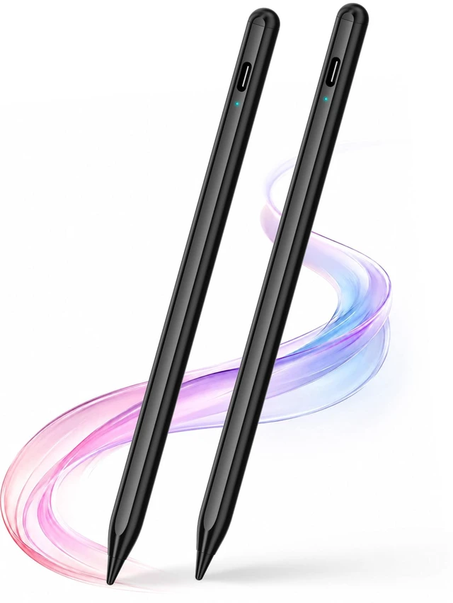 Main image of Stylus Pen 2P for Touchscreen, Compatible for Phones/Tablet, Black | USB-C Rechargeable Active Stylus with 1.5 mm fine tip for Writing, Drawing, Notes and Touchscreen Navigation