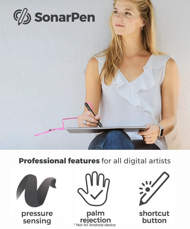 Alt view image 3 of 6 - SonarPen - Pressure Sensitive Stylus for iPhone Android & Switch Neon-Green