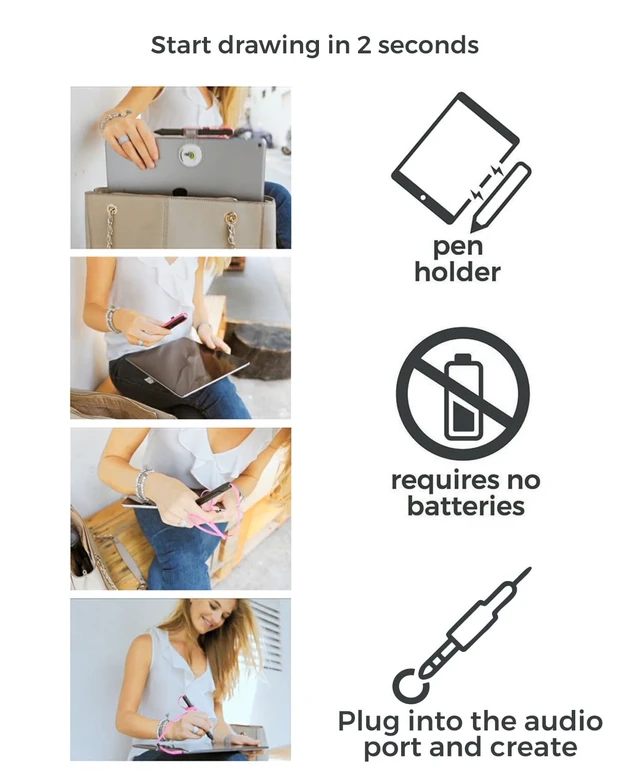 Alt view image 4 of 6 - SonarPen - Pressure Sensitive Stylus for iPhone Android & Switch Neon-Green