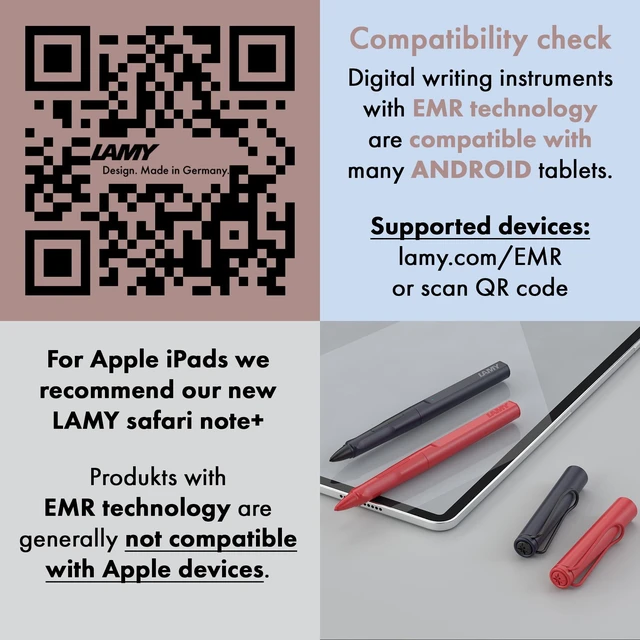 Alt view image 3 of 7 - Lamy AL-star EMR black (POM tip) - Stylus Pen for many Android devices - Touchscreen pen with ergonomic grip - precise writing & drawing on digital media - with function button